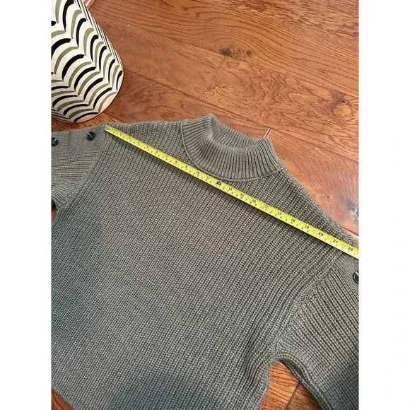 MNG Buttons Detail Knit Sweater Olive Green Khaki SIZE L - Picture 10 of 16